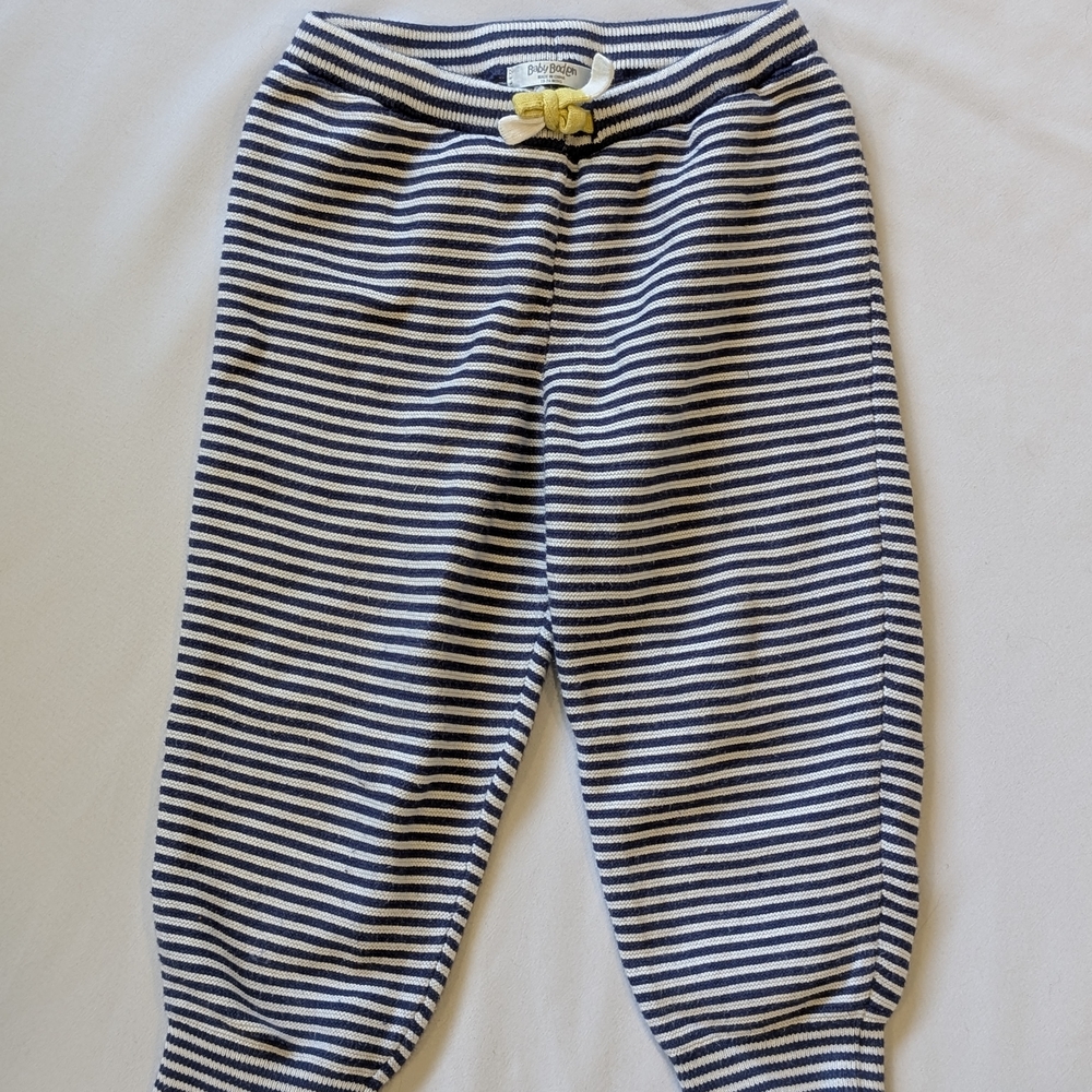 Baby Boden Navy and White Striped Pants